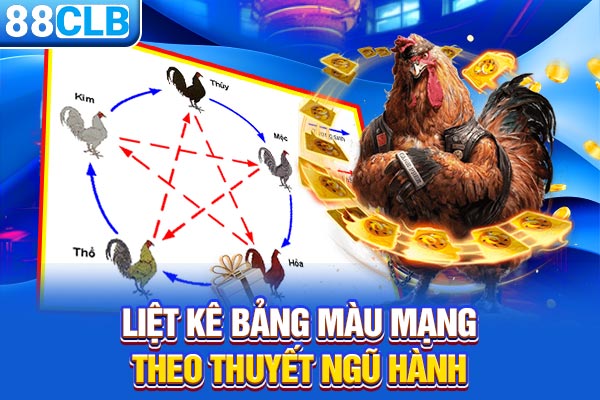 Liệt kê bảng màu mạng theo thuyết ngũ hành