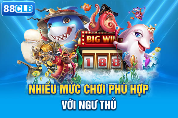 Nhiều mức chơi phù hợp với ngư thủ